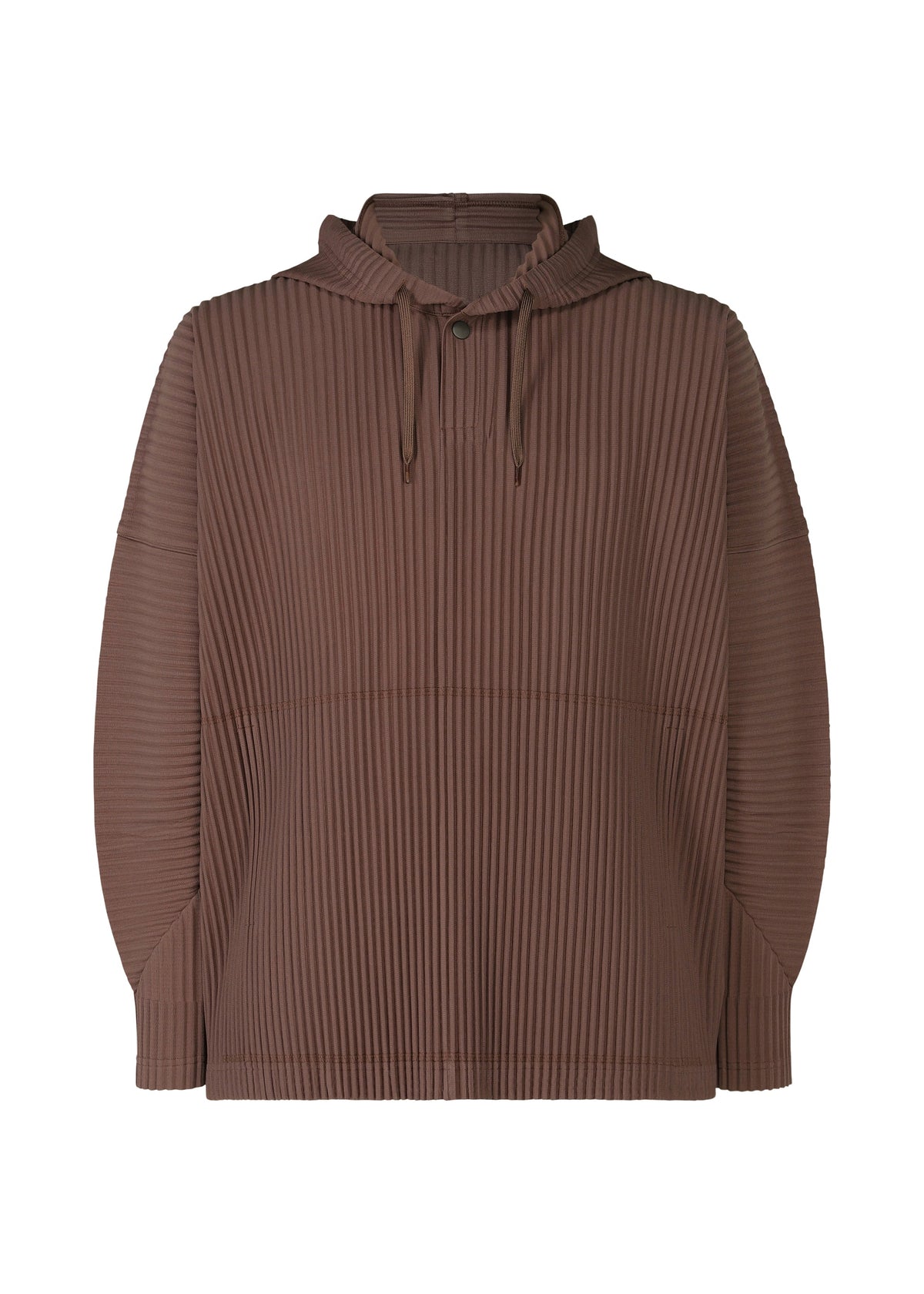 A product shot of the HOMME PLISSÉ ISSEY MIYAKE COLOR PLEATS top in edge brown (48).