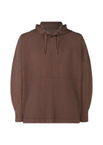 A product shot of the HOMME PLISSÉ ISSEY MIYAKE COLOR PLEATS top in edge brown (48).