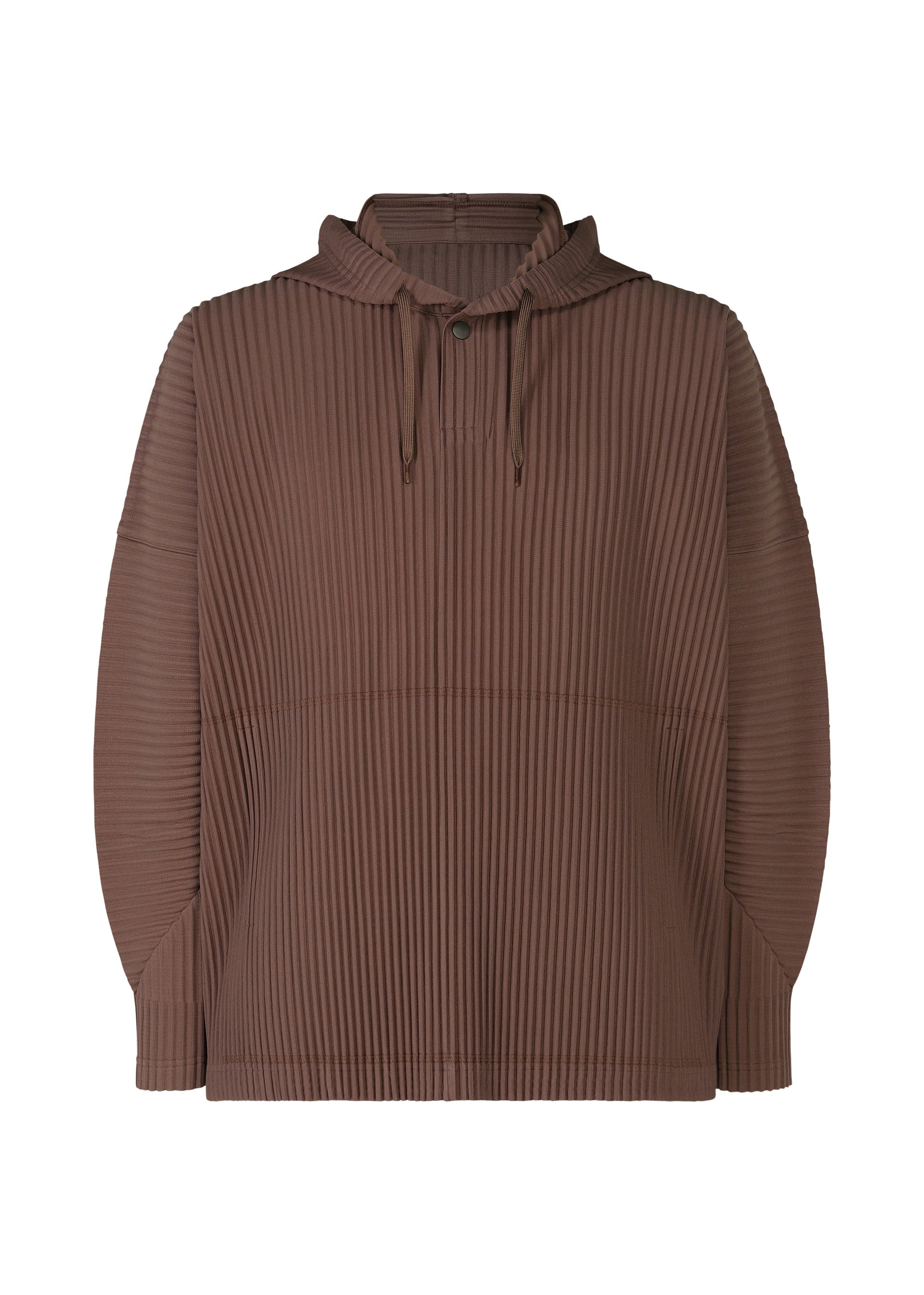 A product shot of the HOMME PLISSÉ ISSEY MIYAKE COLOR PLEATS top in edge brown (48).