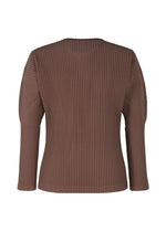 A product shot of the HOMME PLISSÉ ISSEY MIYAKE COLOR PLEATS top in edge brown (48).