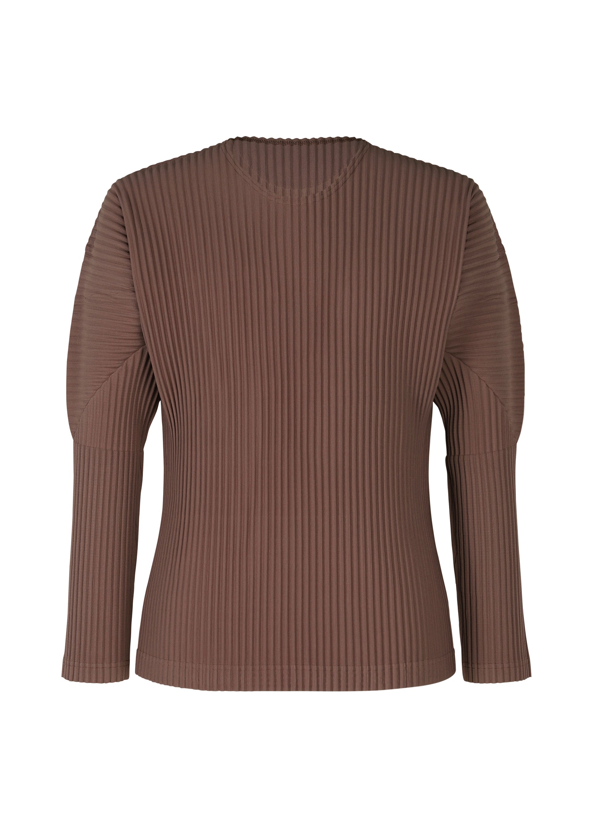 A product shot of the HOMME PLISSÉ ISSEY MIYAKE COLOR PLEATS top in edge brown (48).