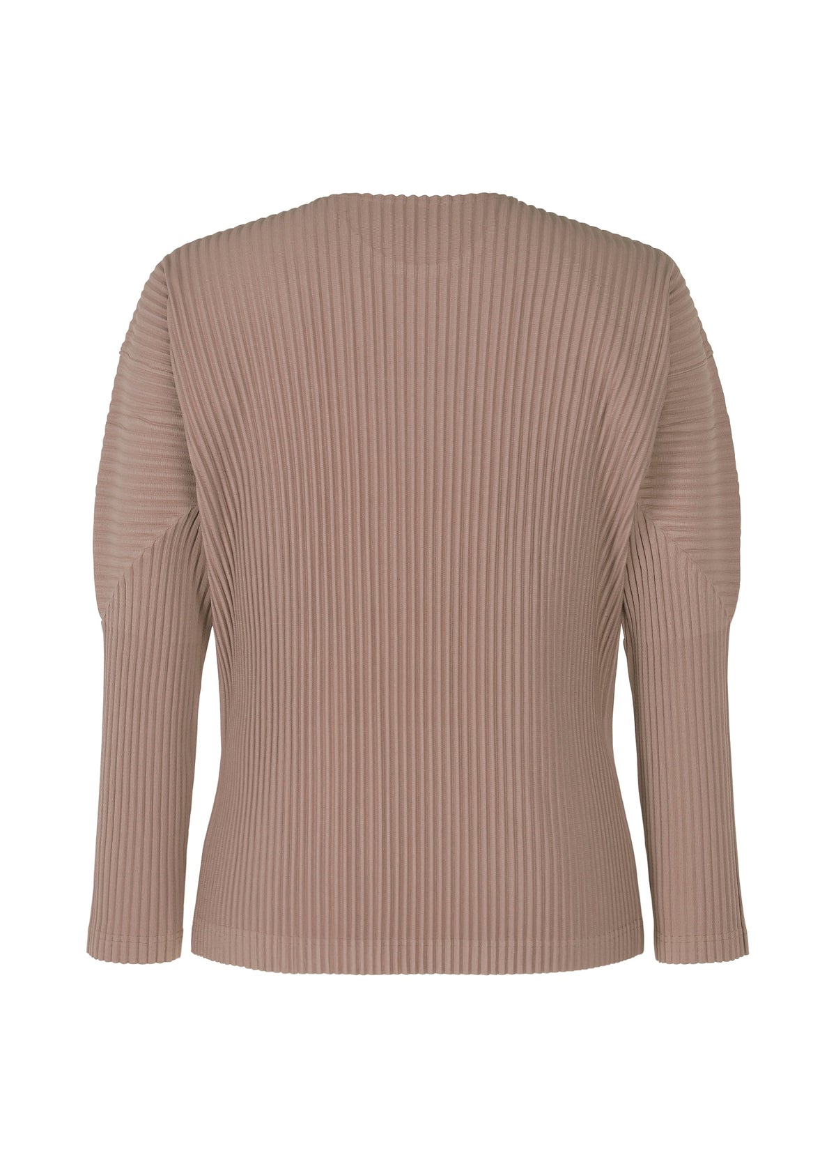 A detail shot of the HOMME PLISSÉ ISSEY MIYAKE COLOR PLEATS top.