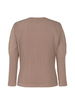 A detail shot of the HOMME PLISSÉ ISSEY MIYAKE COLOR PLEATS top.