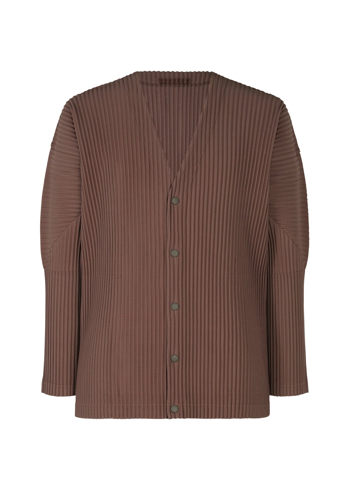 A product shot of the HOMME PLISSÉ ISSEY MIYAKE COLOR PLEATS shirt in edge brown (48).