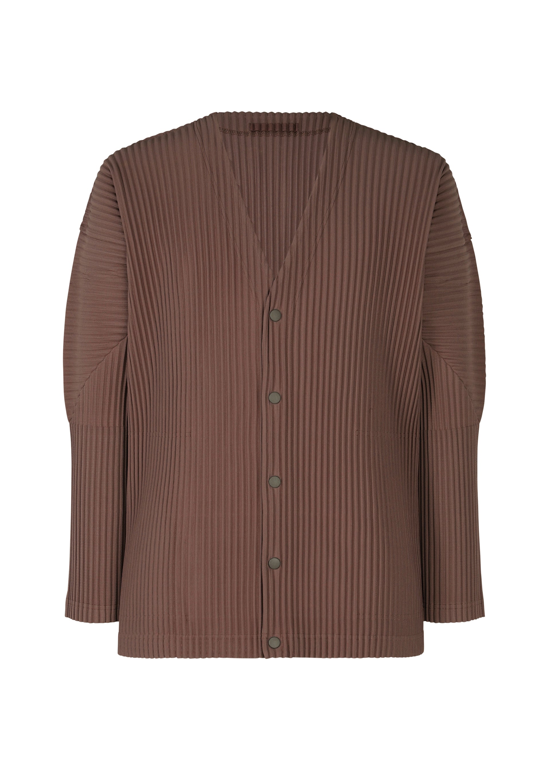 A product shot of the HOMME PLISSÉ ISSEY MIYAKE COLOR PLEATS shirt in edge brown (48).