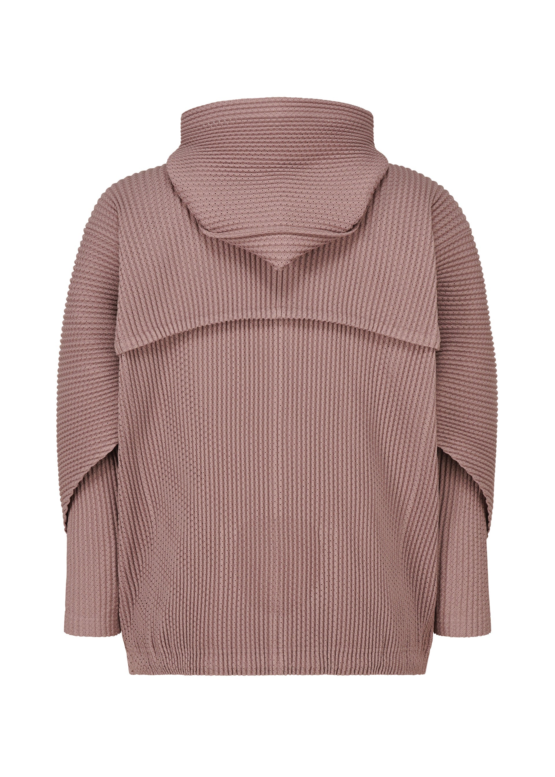 A detail shot of the Homme Plisse Issey Miyake WICKERWORK MESH blouson.