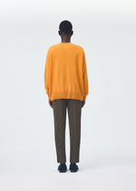 A model wears the Homme Plisse Issey Miyake HP CASHMERE top.