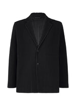A product shot of the HOMME PLISSÉ ISSEY MIYAKE BASICS jacket in black.