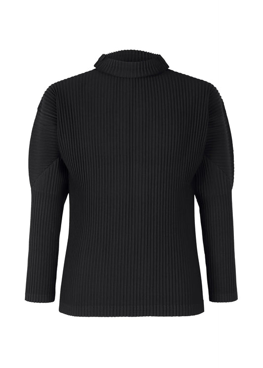 A product shot of the HOMME PLISSÉ ISSEY MIYAKE BASICS shirt in black.