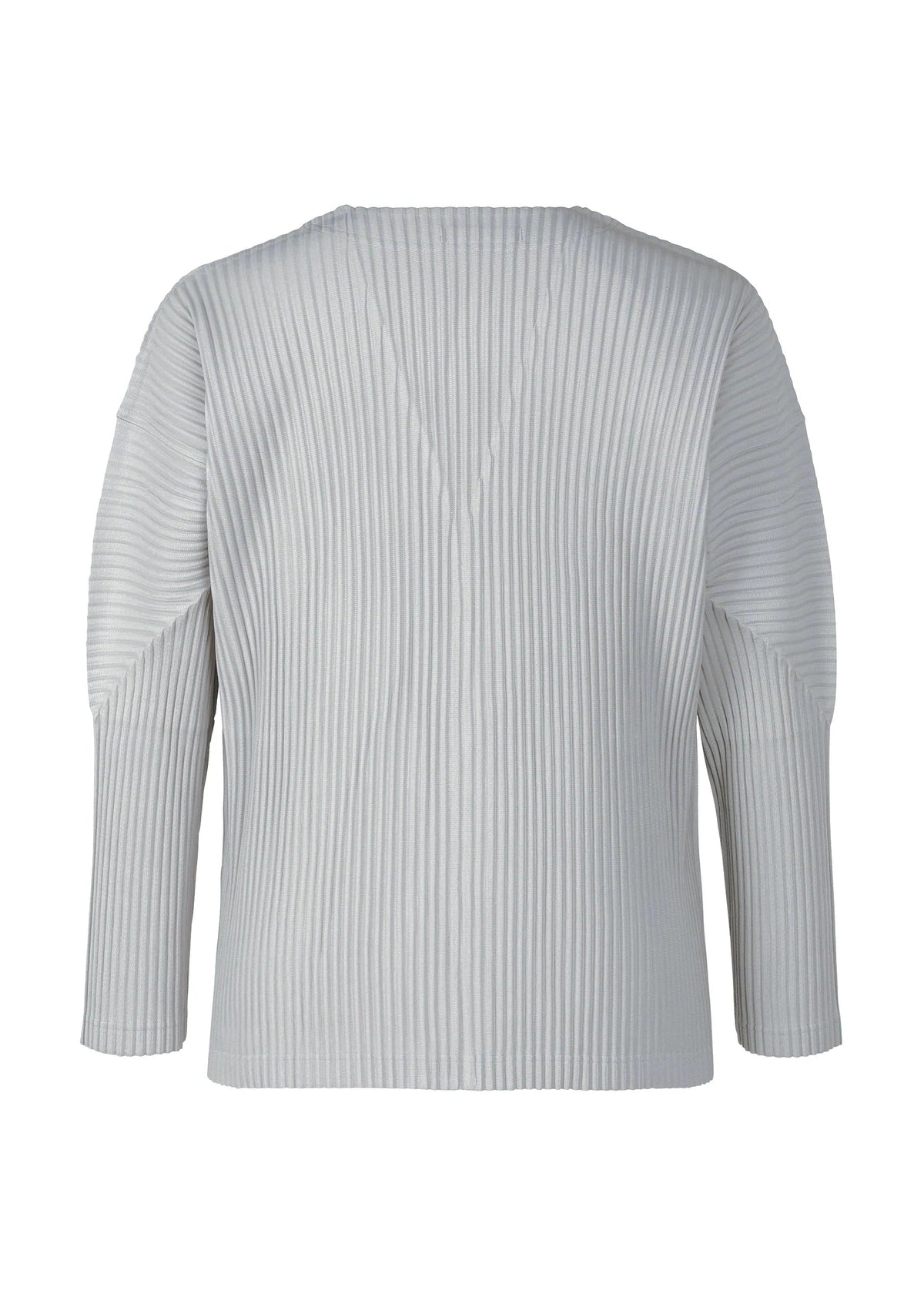 A detail shot of the HOMME PLISSÉ ISSEY MIYAKE BASICS cardigan.