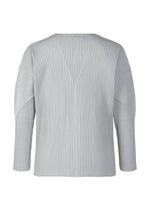 A detail shot of the HOMME PLISSÉ ISSEY MIYAKE BASICS cardigan.