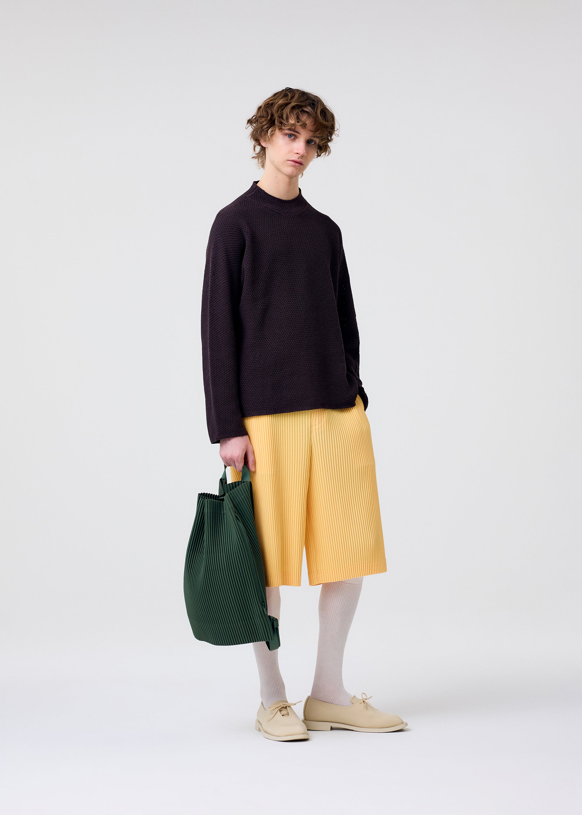 DRAWSTRING PLEATS BAG Shoulder Bag Duomo Door Green