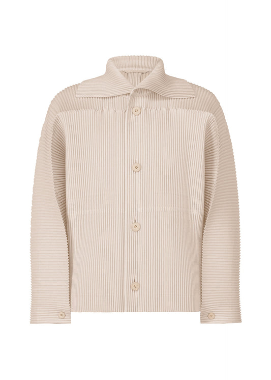 A product shot of the Homme Plisse Issey Miyake LINEN LIKE jacket in beige (40), recurring_style.