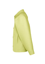 A detail shot of the Homme Plisse Issey Miyake LINEN LIKE jacket.