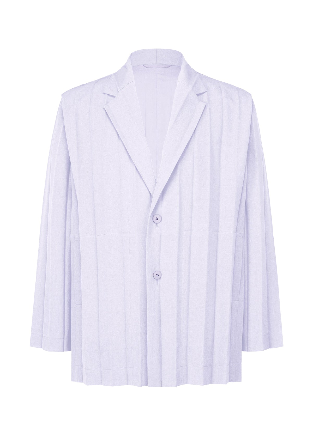 A product shot of the HOMME PLISSE ISSEY MIYAKE EDGE ENSEMBLE prêt à porter in special white (07).