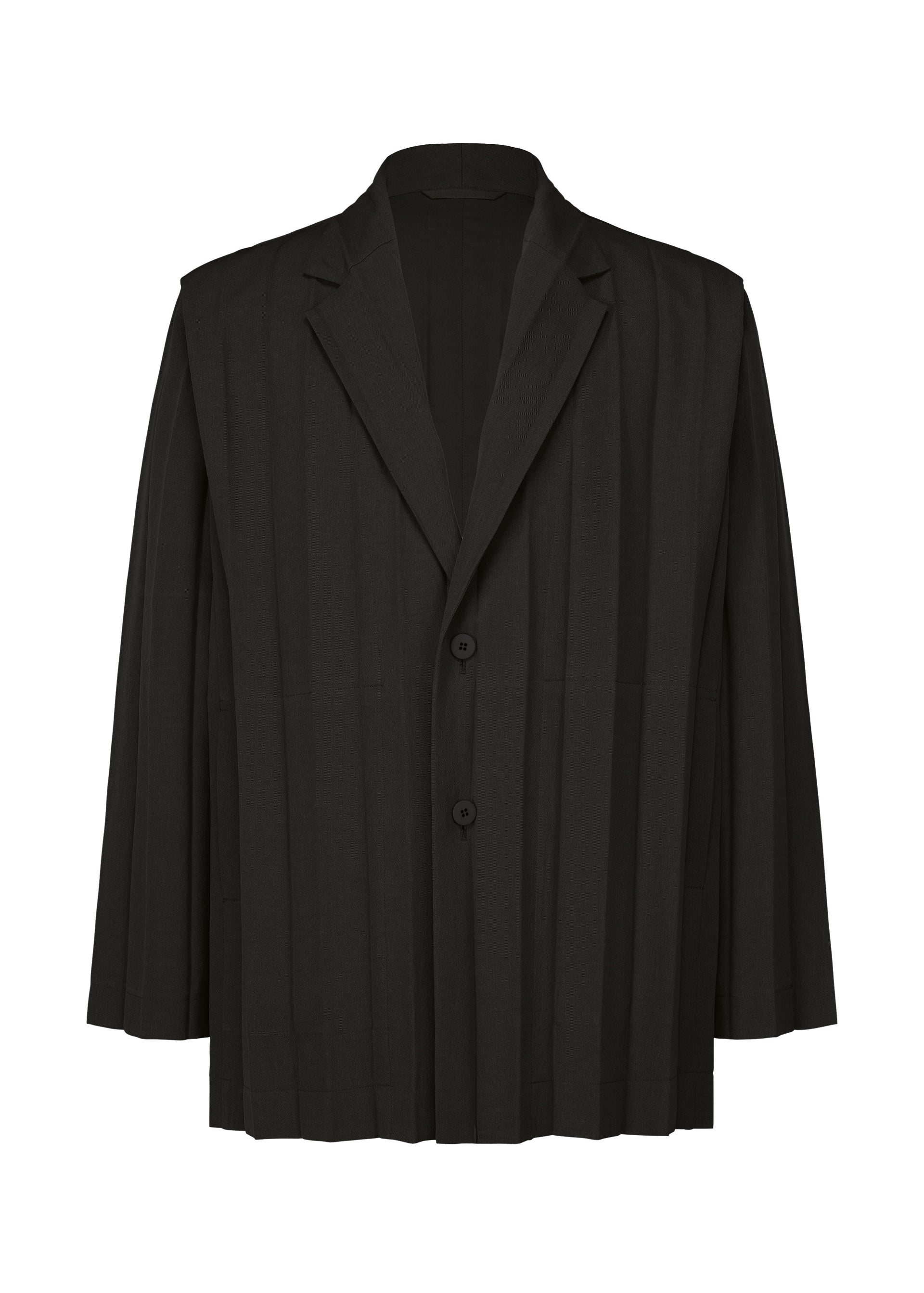 A product shot of the HOMME PLISSE ISSEY MIYAKE EDGE ENSEMBLE prêt à porter in black (15).
