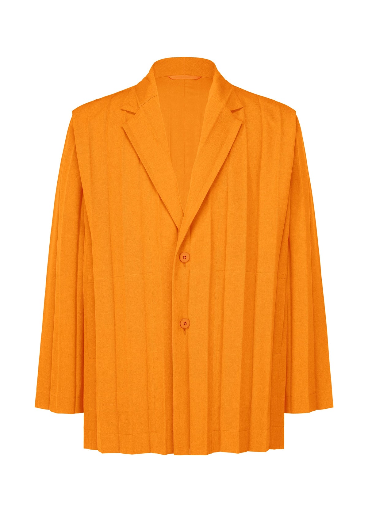 A product shot of the HOMME PLISSE ISSEY MIYAKE EDGE ENSEMBLE prêt à porter in orange (32).