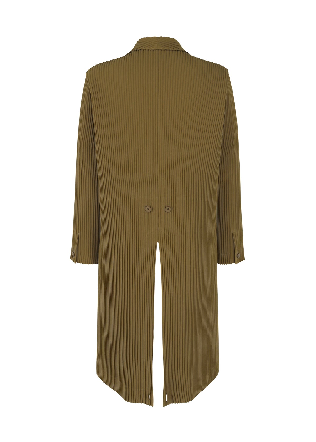 A detail shot of the Homme Plisse Issey Miyake TUXEDO PLEATS prêt à porter.