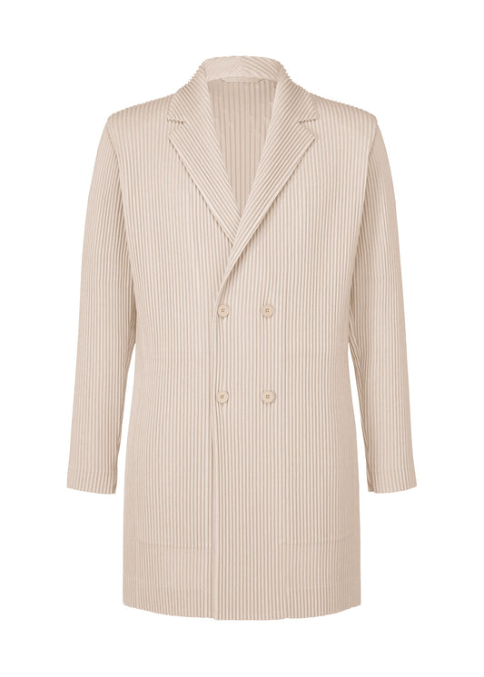 A product shot of the Homme Plisse Issey Miyake LINEN LIKE jacket in beige (40), recurring_style.