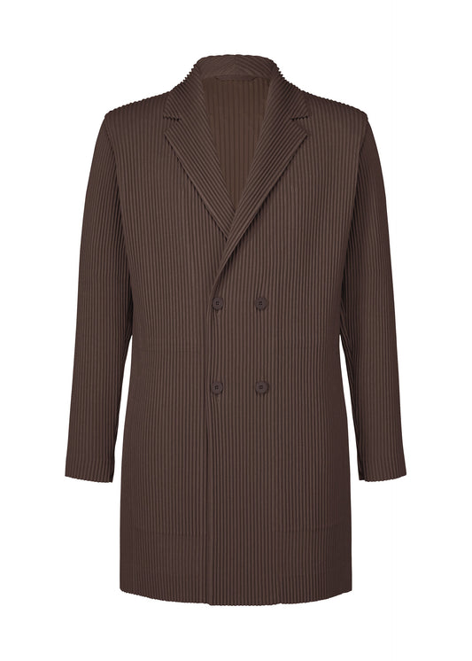 A product shot of the Homme Plisse Issey Miyake LINEN LIKE jacket in brown (44), recurring_style.