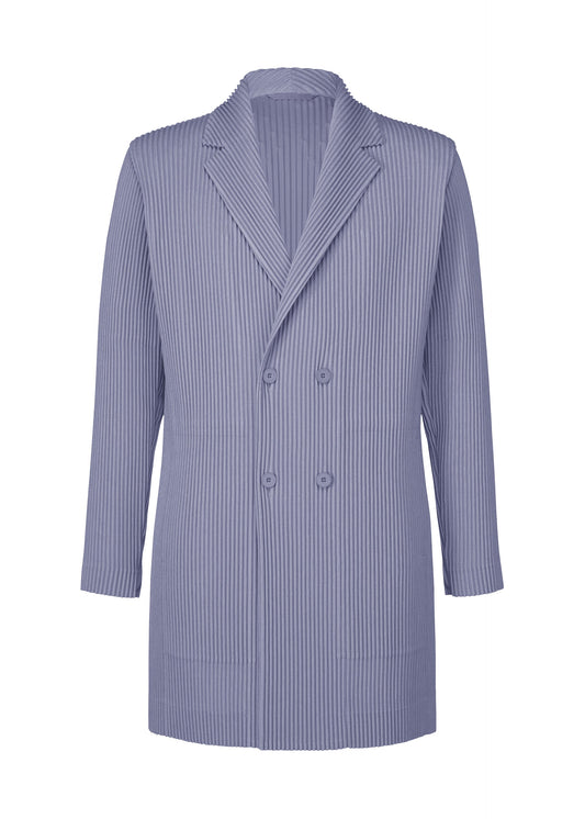 A product shot of the Homme Plisse Issey Miyake LINEN LIKE jacket in blue (72), recurring_style.