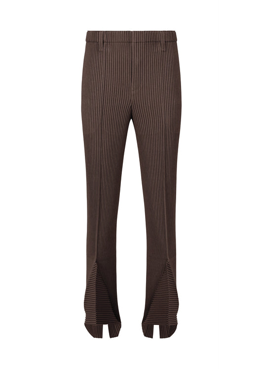 A product shot of the Homme Plisse Issey Miyake LINEN LIKE pants in brown (44), recurring_style.