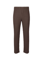 A product shot of the Homme Plisse Issey Miyake LINEN LIKE trousers in beige (44), recurring_style.