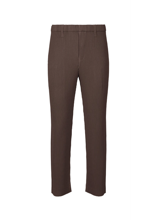 A product shot of the Homme Plisse Issey Miyake LINEN LIKE trousers in beige (44), recurring_style.