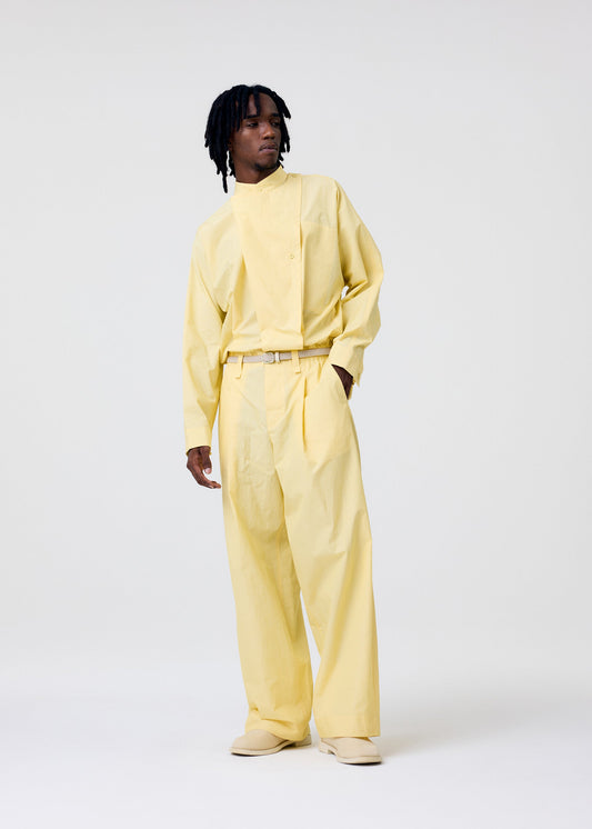 A model wears the Homme Plisse Issey Miyake FRESHEN jumpsuit.