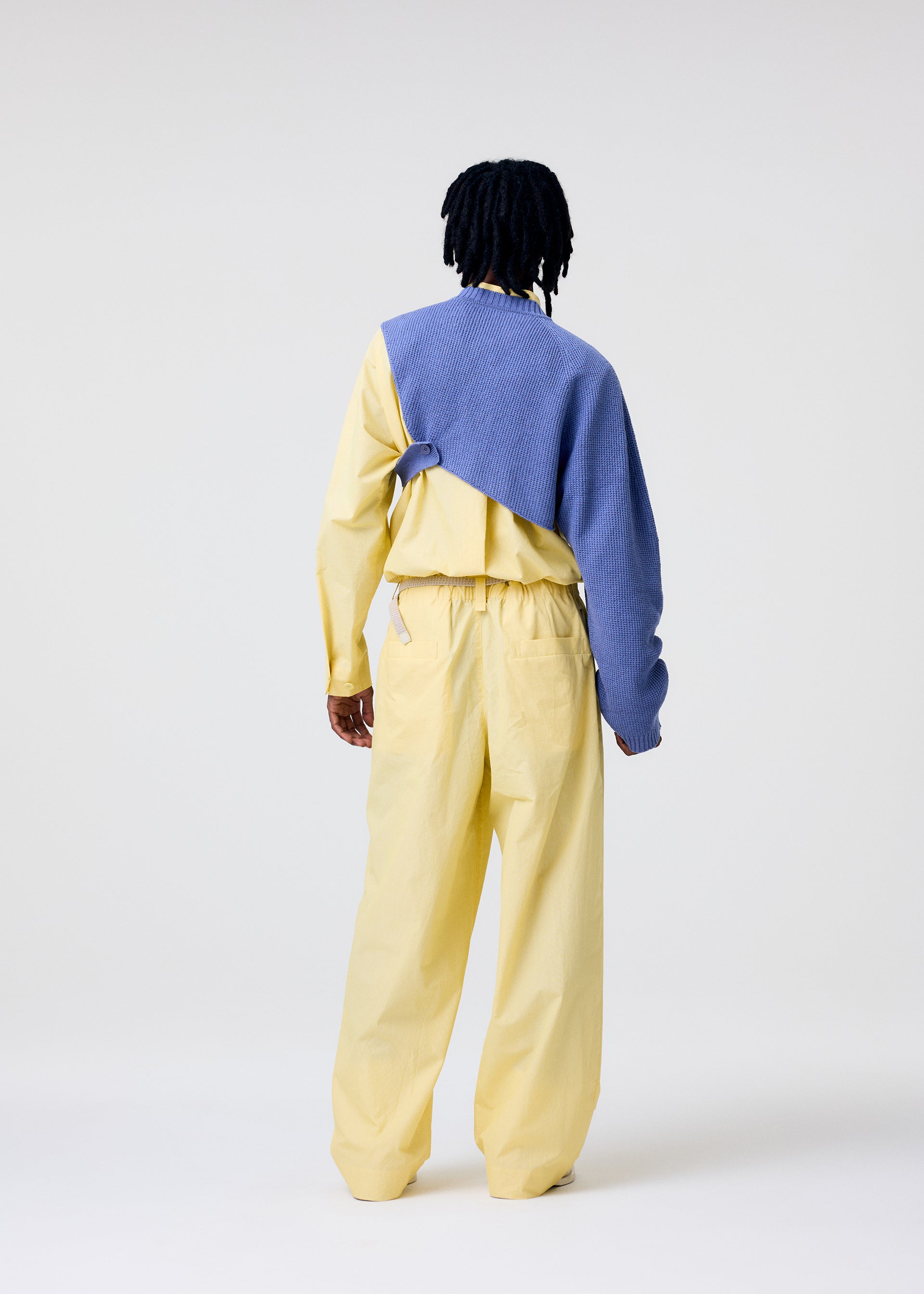 A model wears the Homme Plisse Issey Miyake FRESHEN jumpsuit.