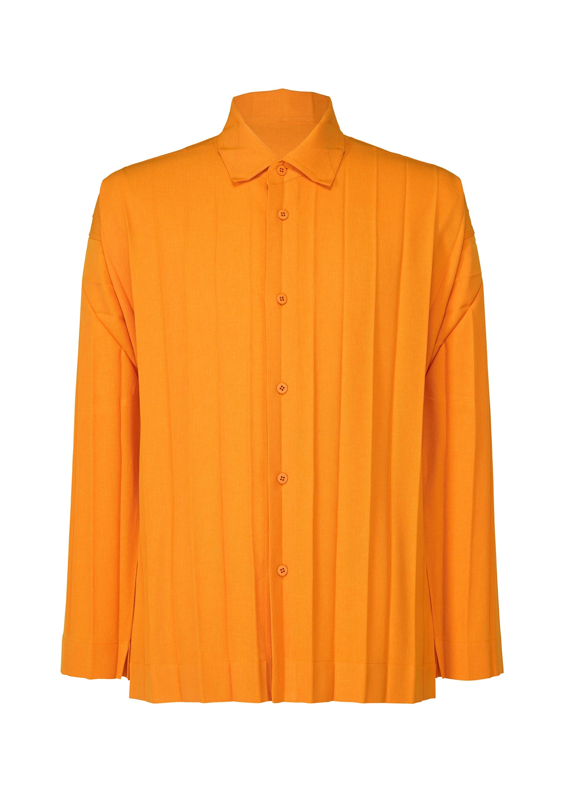 A product shot of the HOMME PLISSE ISSEY MIYAKE EDGE ENSEMBLE prêt à porter in orange (32).