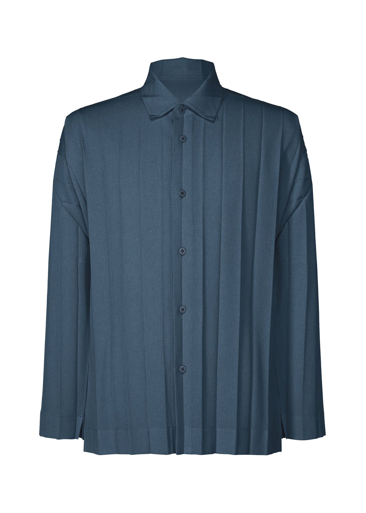 A product shot of the HOMME PLISSE ISSEY MIYAKE EDGE ENSEMBLE prêt à porter in blue (75).