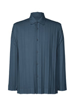 A product shot of the HOMME PLISSE ISSEY MIYAKE EDGE ENSEMBLE prêt à porter in blue (75).