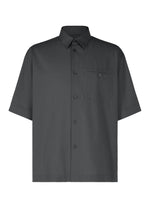 A product shot of the Homme Plisse Issey Miyake PL RAMIE SHIRT shirt in charcoal (14), recurring_style.