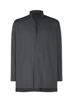 A product shot of the Homme Plisse Issey Miyake PL RAMIE SHIRT shirt in charcoal (14), recurring_style.