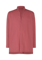 A product shot of the Homme Plisse Issey Miyake PL RAMIE SHIRT shirt in wine red (29), recurring_style.