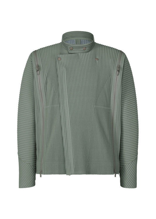 A product shot of the HOMME PLISSÉ ISSEY MIYAKE MULTI-FASTENED blouson in lucca storico blue.