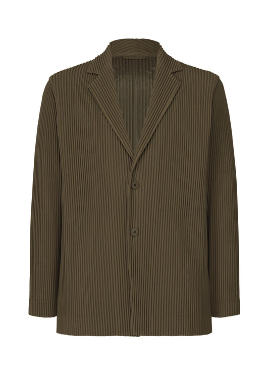 A product shot of the HOMME PLISSÉ ISSEY MIYAKE TAILORED PLEATS 3 jacket in genova metal ocher.