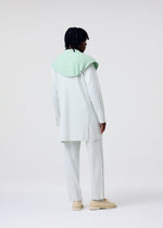 A model wears the HOMME PLISSÉ ISSEY MIYAKE TAILORED PLEATS 3 tailored-pleats-3-jacket-black-1.