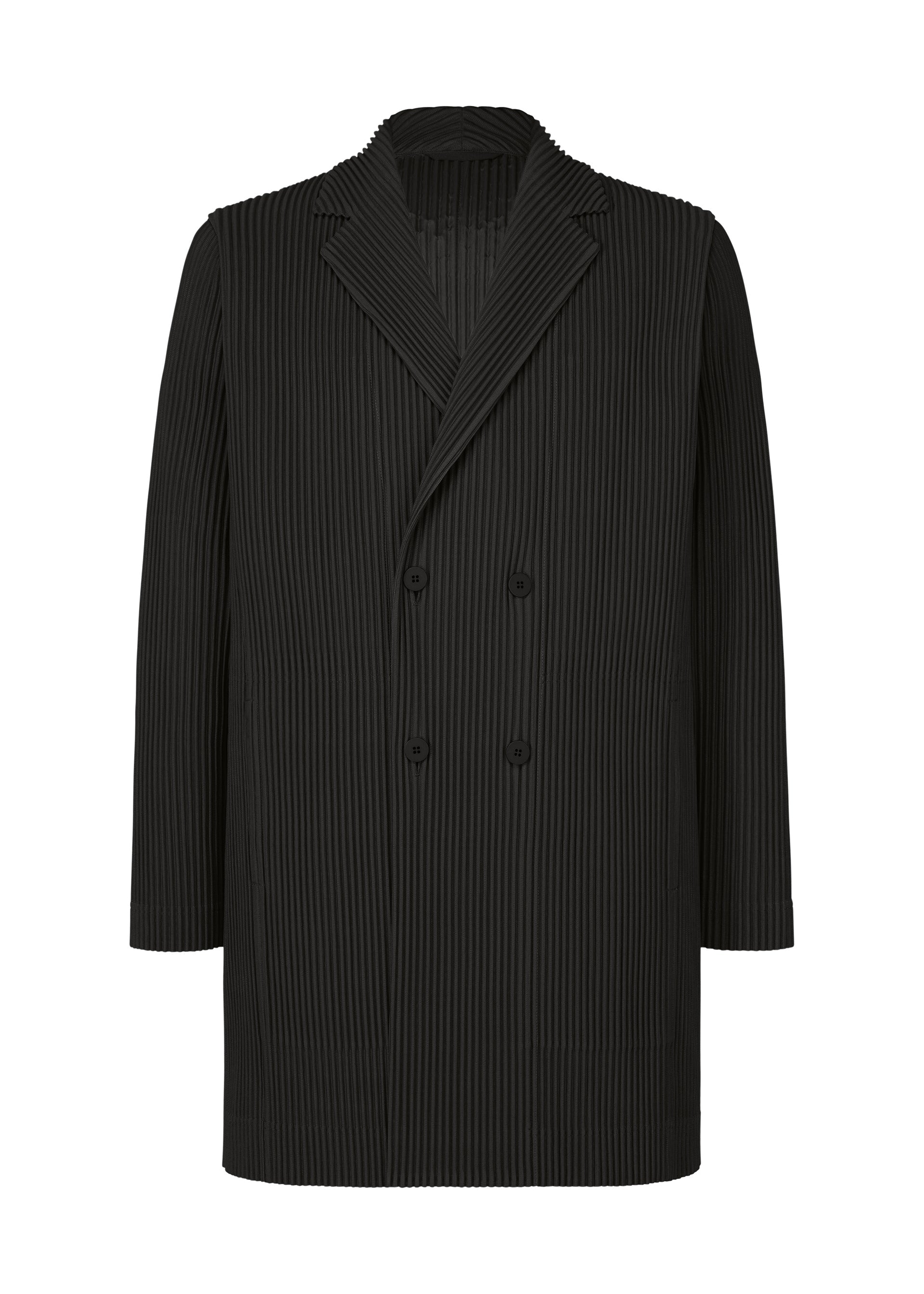 A product shot of the HOMME PLISSÉ ISSEY MIYAKE TAILORED PLEATS 3 jacket in black.