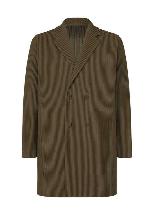 A product shot of the HOMME PLISSÉ ISSEY MIYAKE TAILORED PLEATS 3 jacket in genova metal ocher.