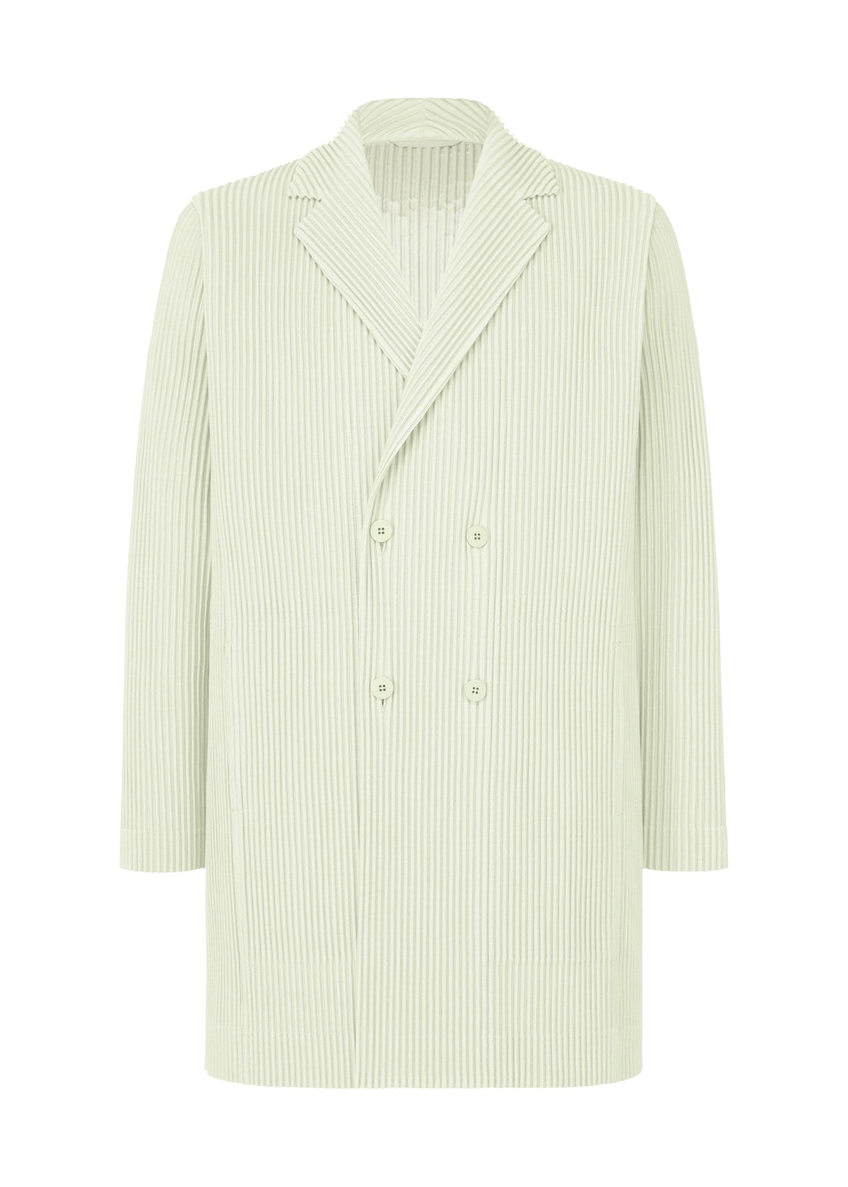 A product shot of the HOMME PLISSÉ ISSEY MIYAKE TAILORED PLEATS 3 jacket in duomo green.