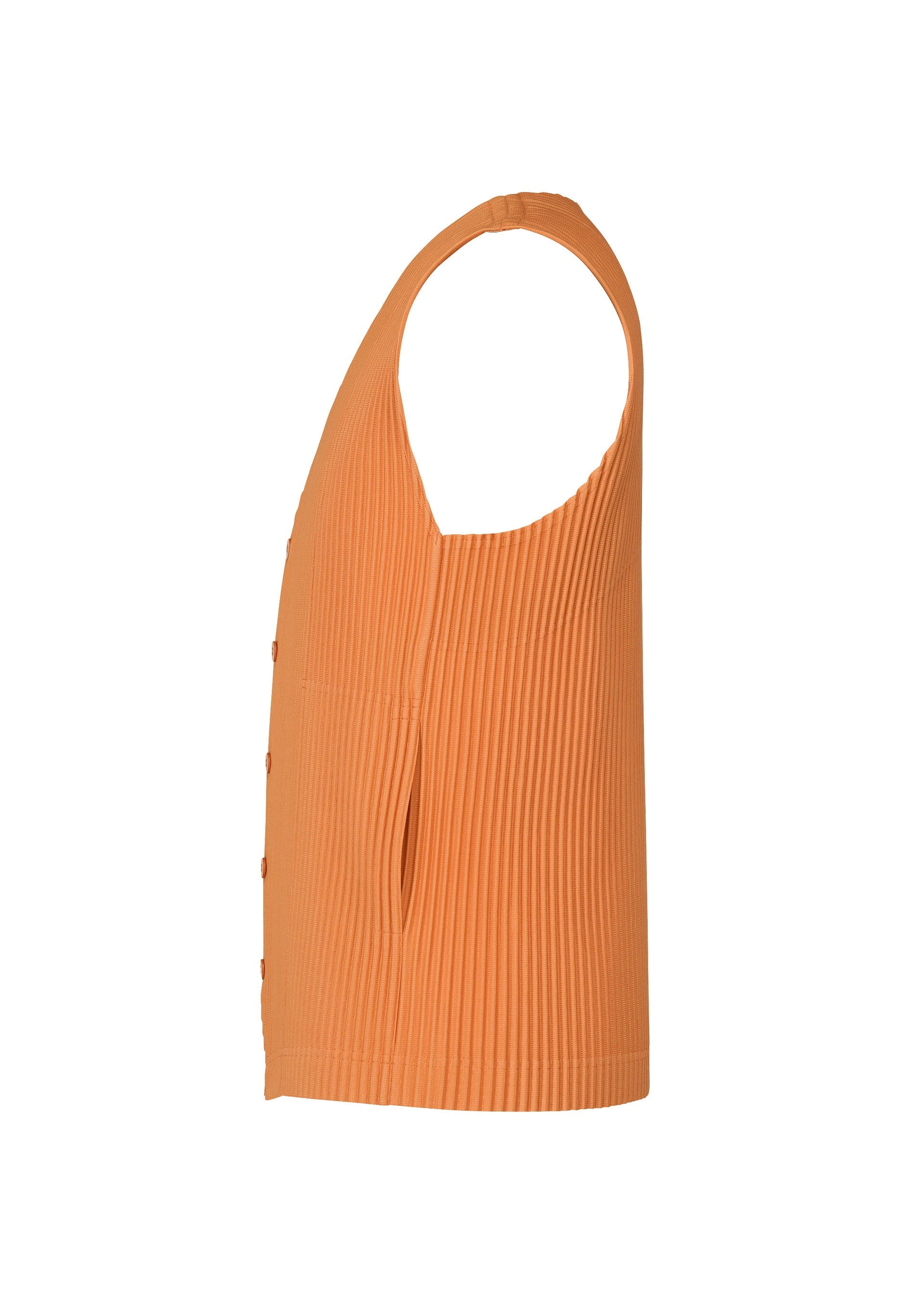 A detail shot of the Homme Plisse Issey Miyake TAILORED PLEATS 2 vest.