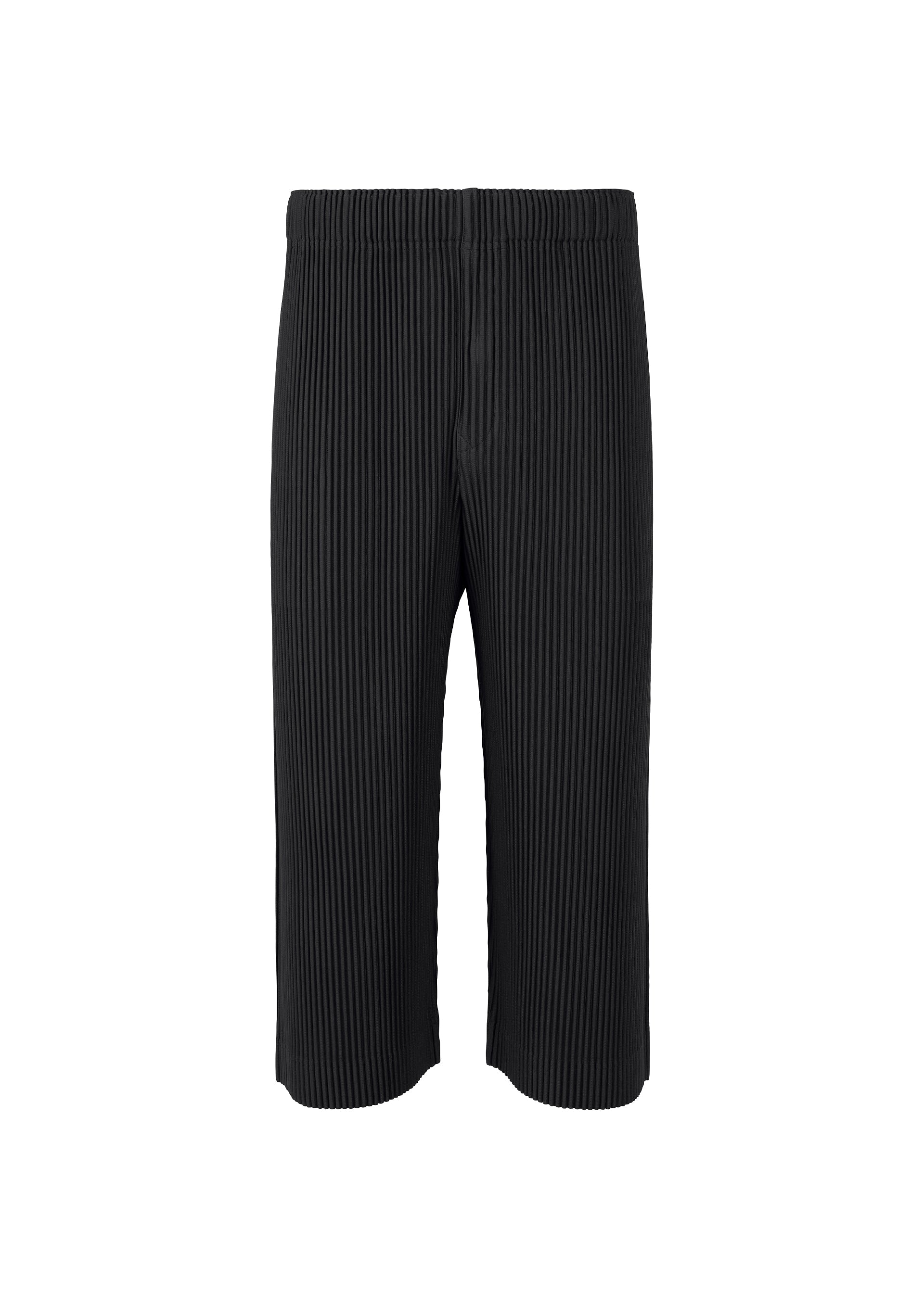 A product shot of the Homme Plisse Issey Miyake MONTHLY COLORS MAY trousers in black (15), recurring_style.