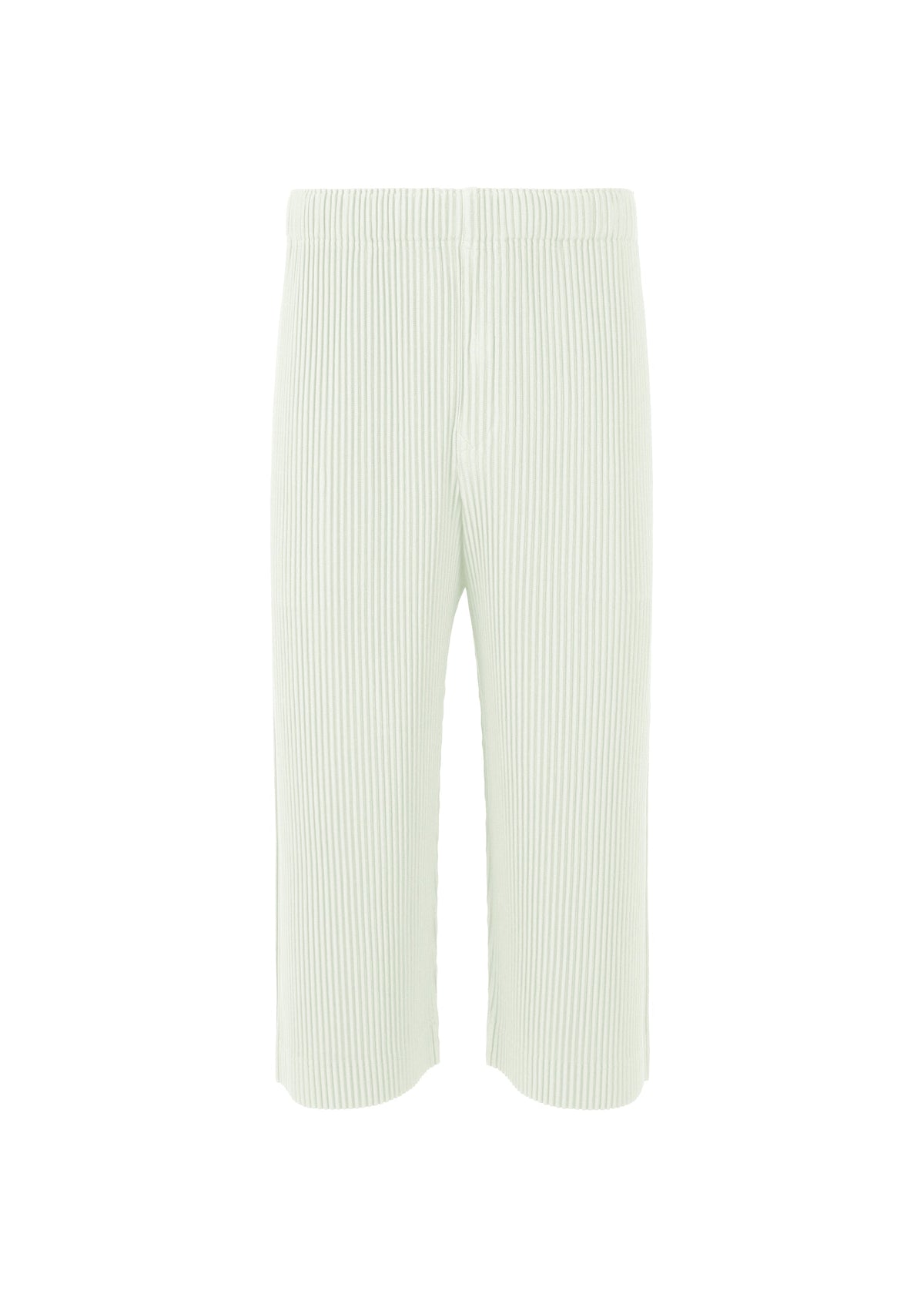A product shot of the Homme Plisse Issey Miyake MONTHLY COLORS MAY trousers in duomo green (60), recurring_style.