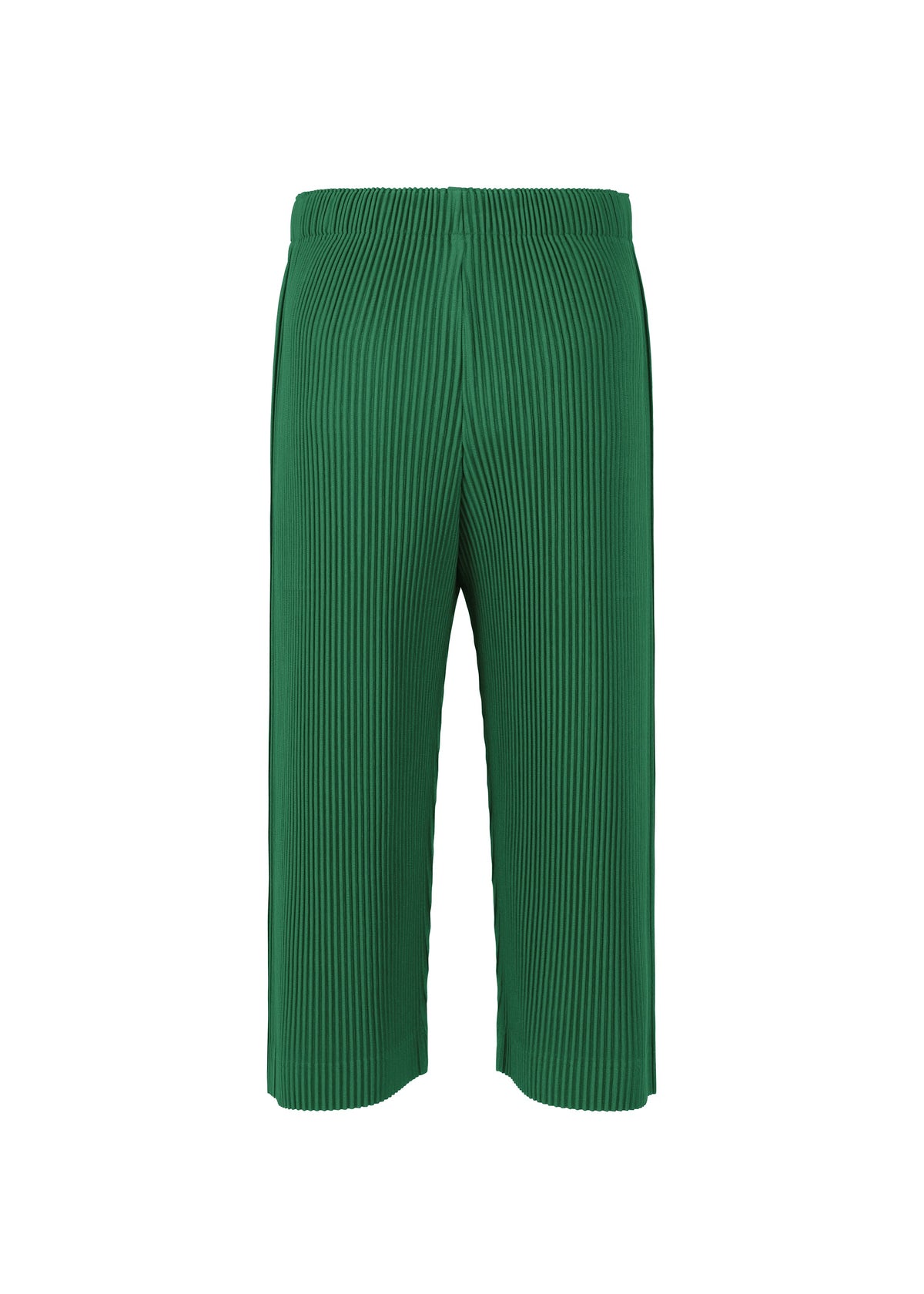 A detail shot of the Homme Plisse Issey Miyake MONTHLY COLORS MAY trousers.