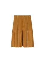 A product shot of the HOMME PLISSÉ ISSEY MIYAKE MONTHLY COLORS : JUNE trousers in venice boat brown.