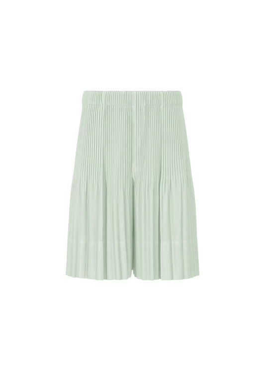 A product shot of the HOMME PLISSÉ ISSEY MIYAKE MONTHLY COLORS : JUNE trousers in boboli moss ash.