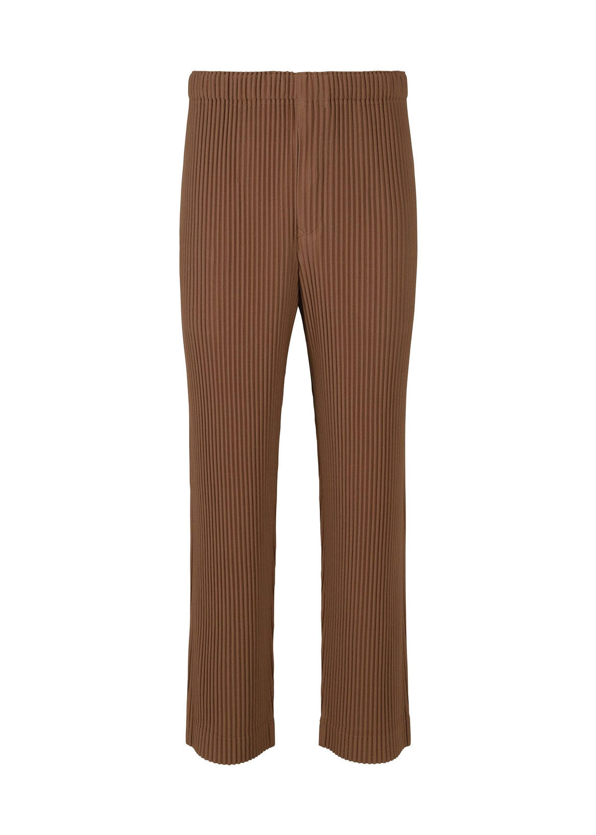 A product shot of the Homme Plisse Issey Miyake COLOR PLEATS 2 pants in brown (48), recurring_style.