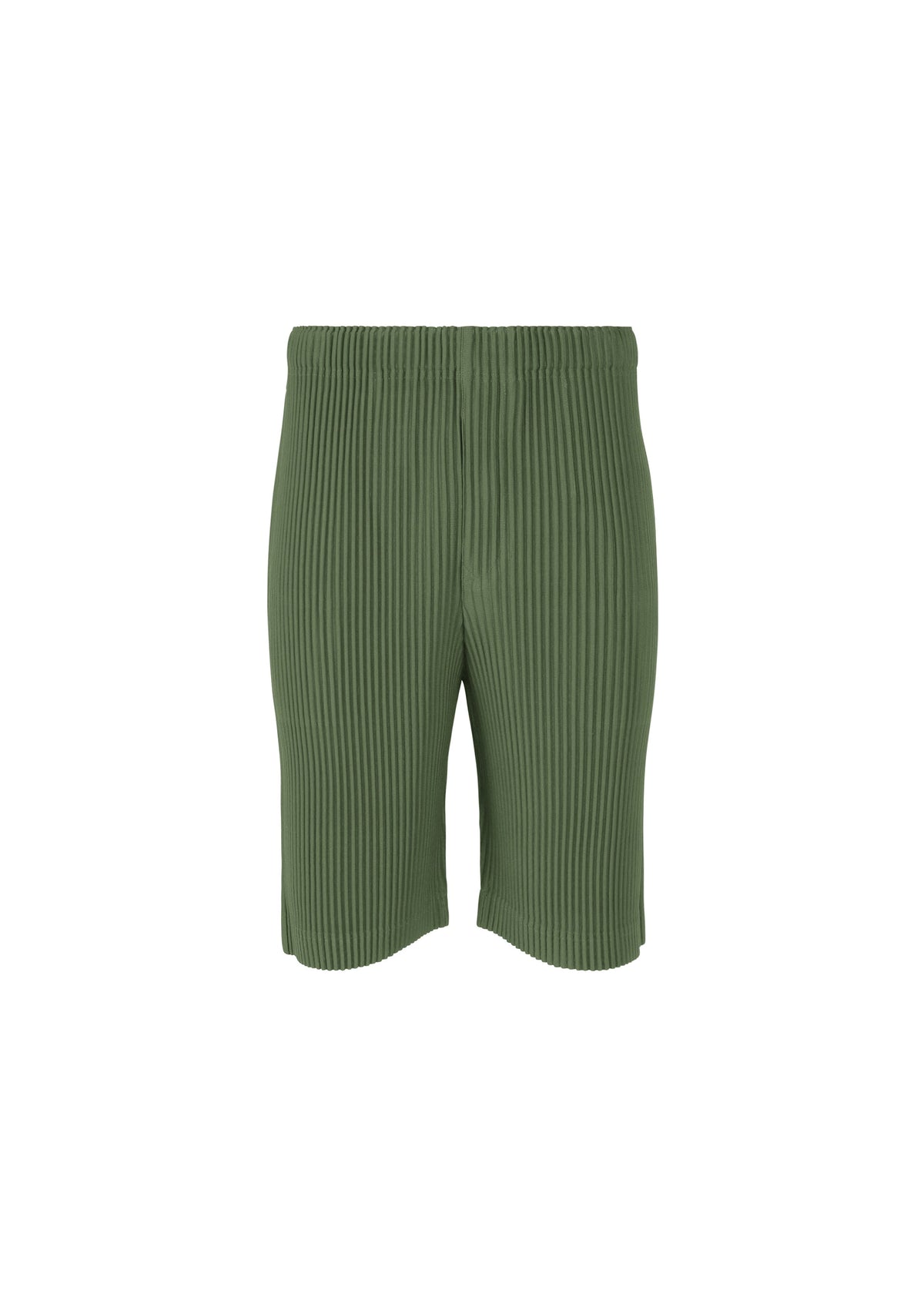 A product shot of the Homme Plisse Issey Miyake COLOR PLEATS 2 trousers in duomo door green (69), recurring_style.